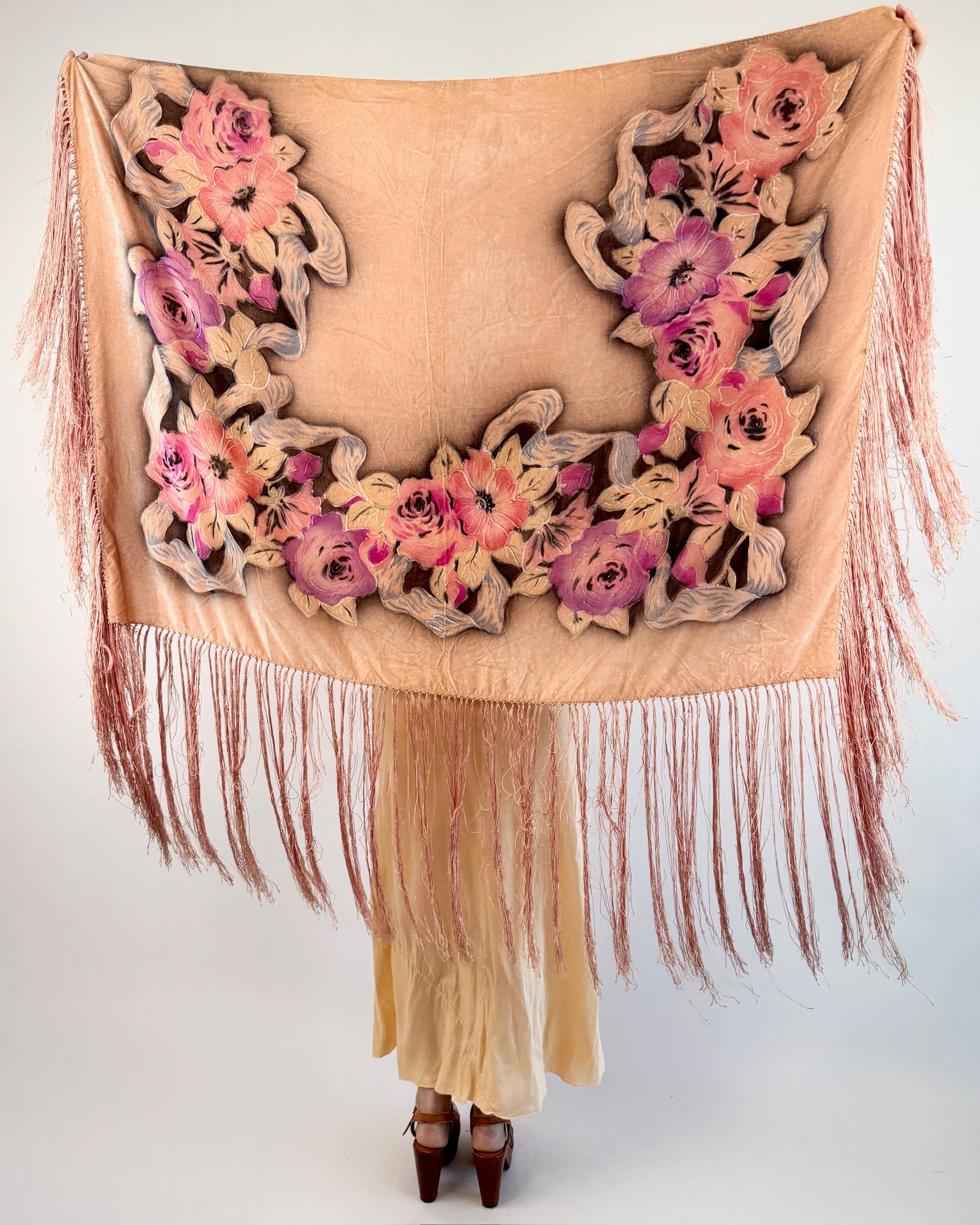 Love In Bloom Velvet Floral Piano Shawl