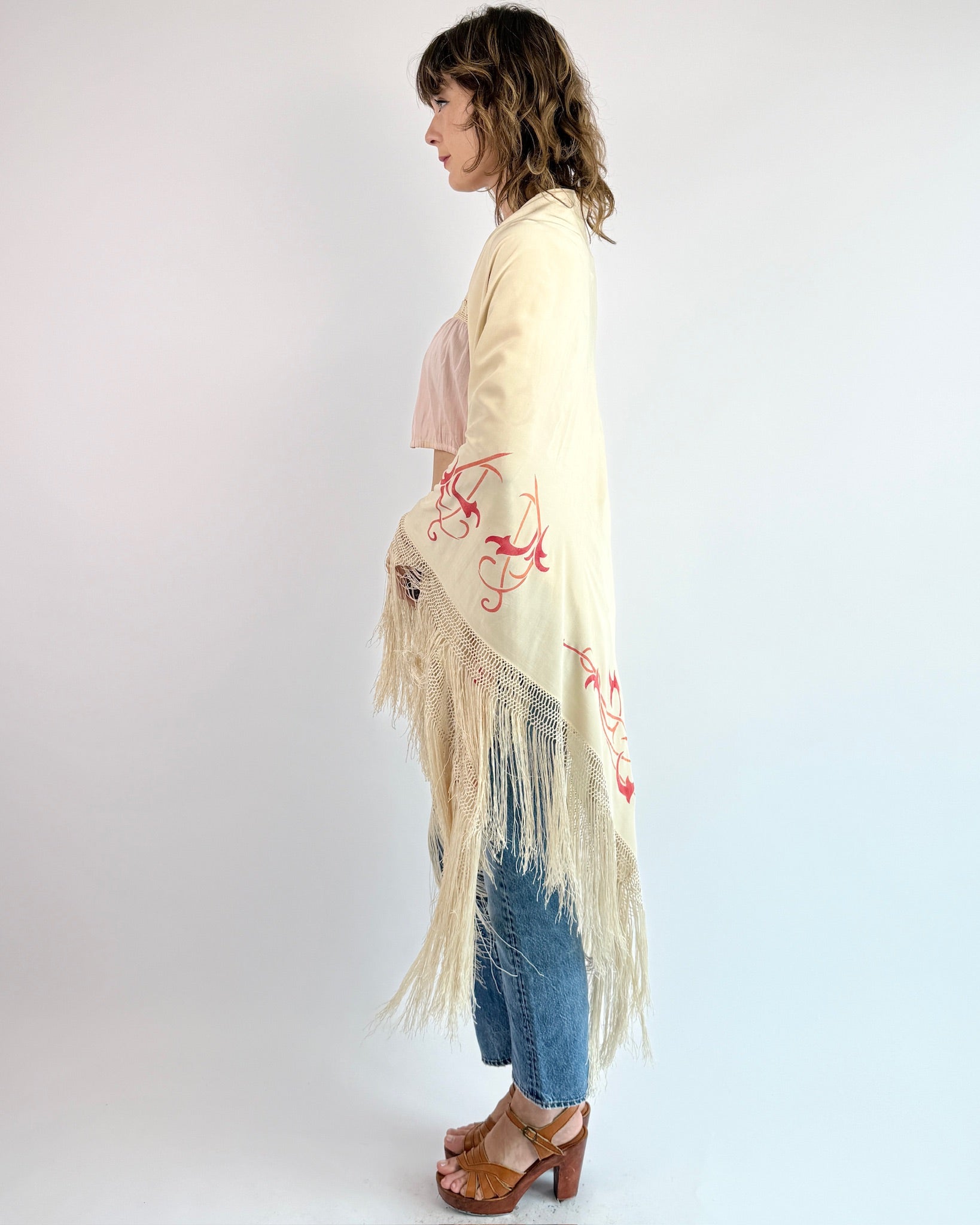 Cascading Light Silk Piano Shawl