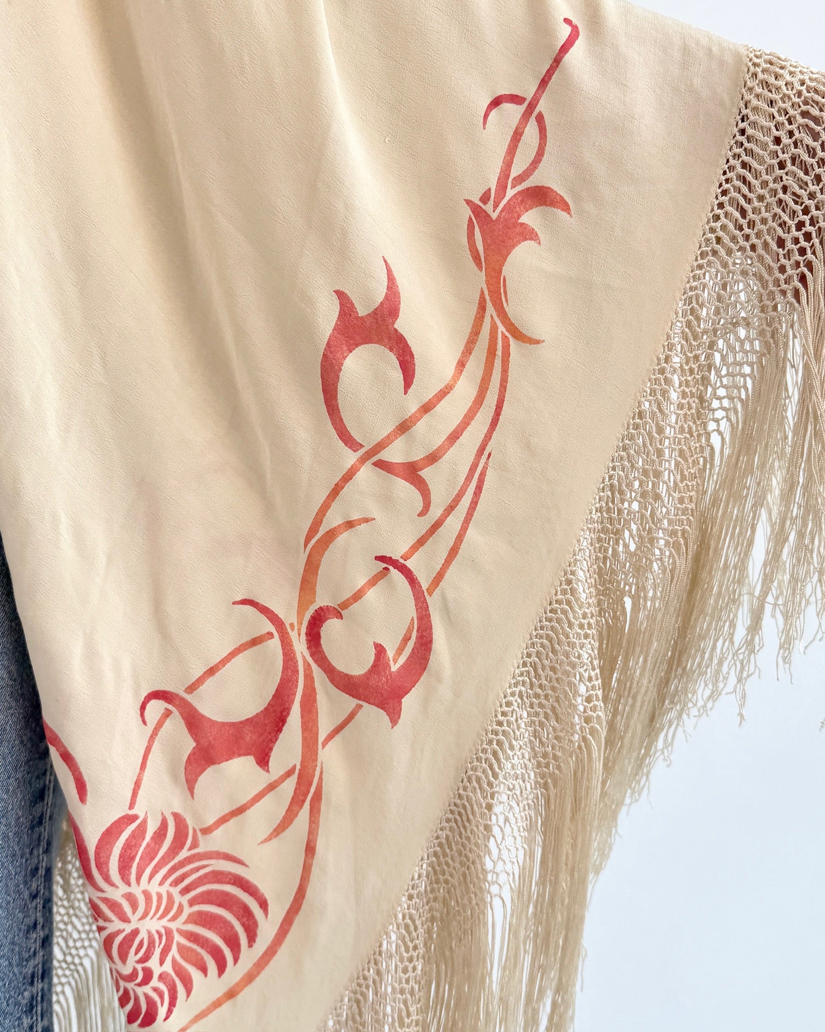 Cascading Light Silk Piano Shawl