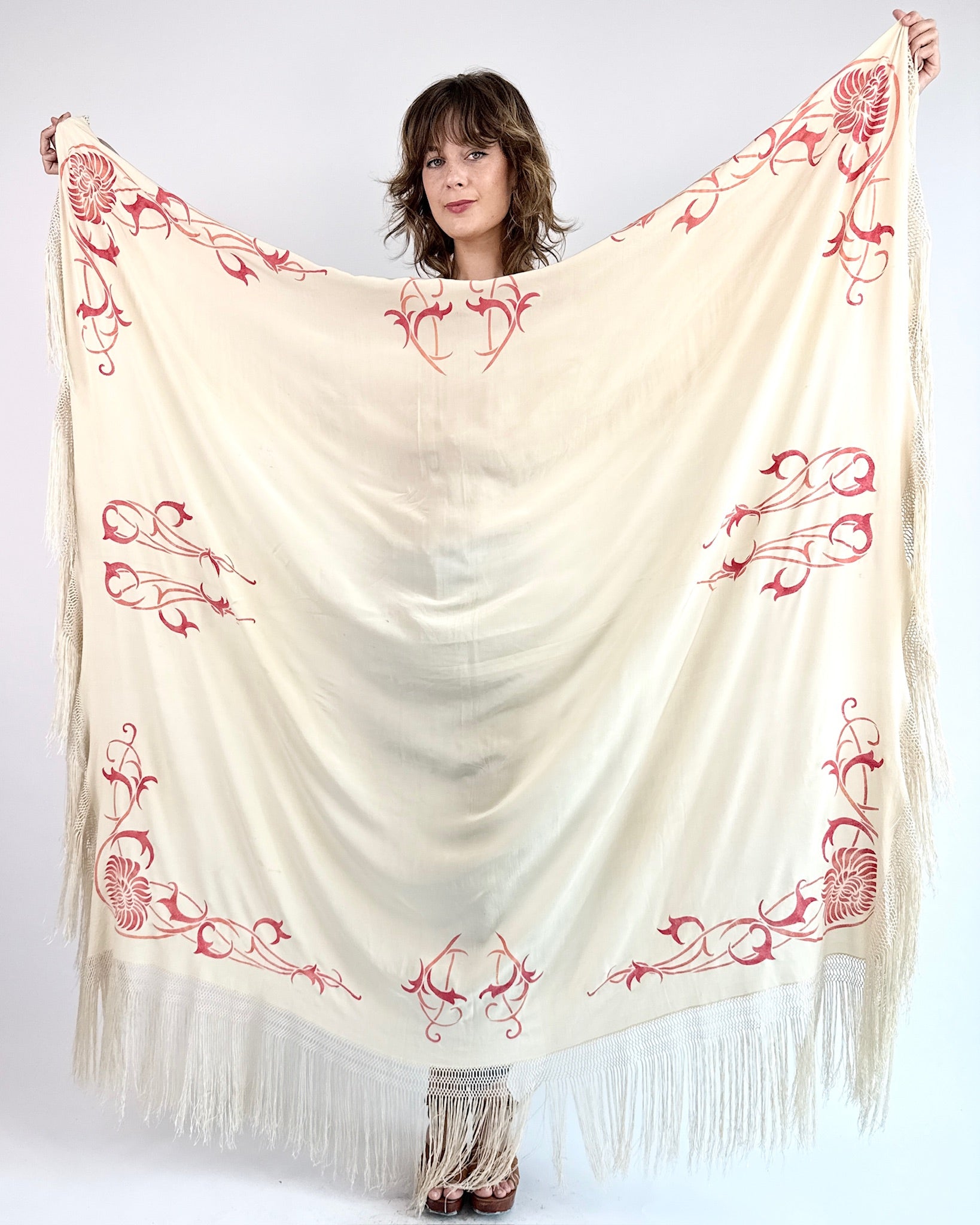 Cascading Light Silk Piano Shawl