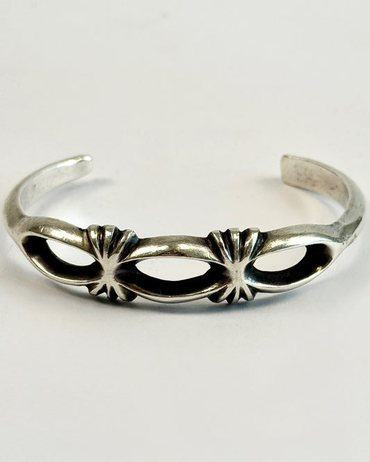 Silver Sandcast Cuff Bracelet
