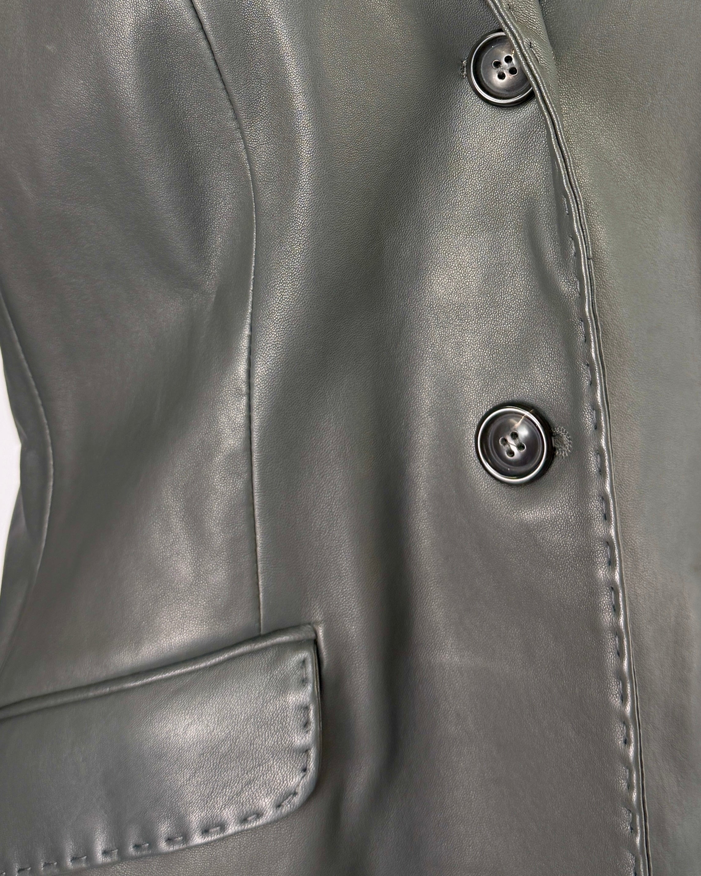 Piazza Sempione Elephant Gray Leather Jacket