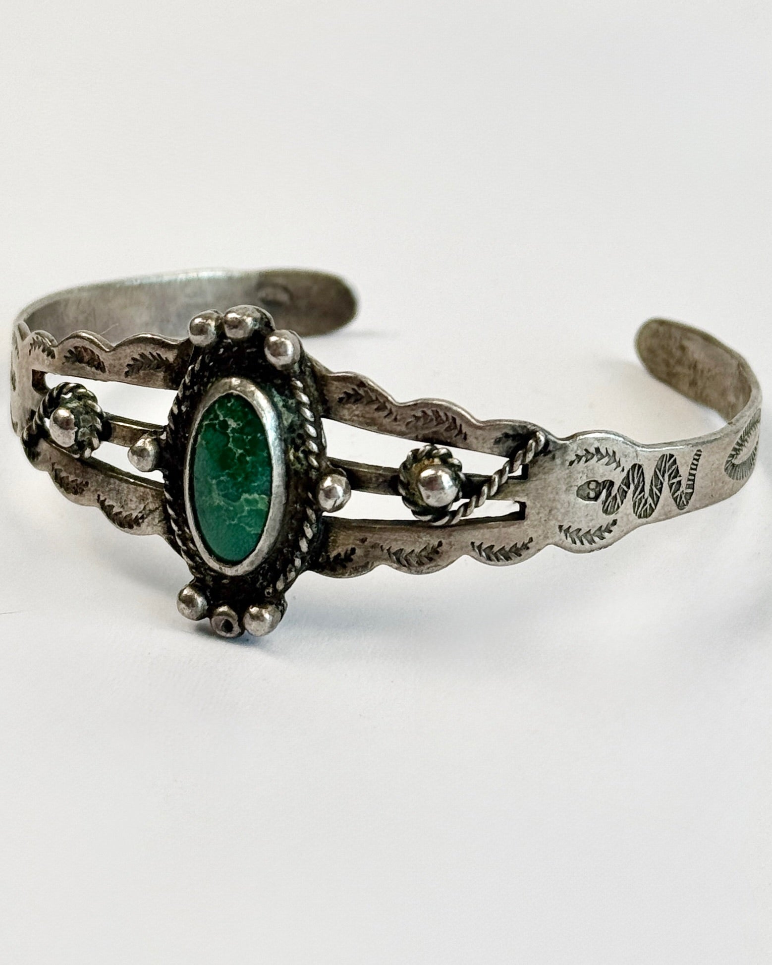 Oval Stone Cuff Bracelet