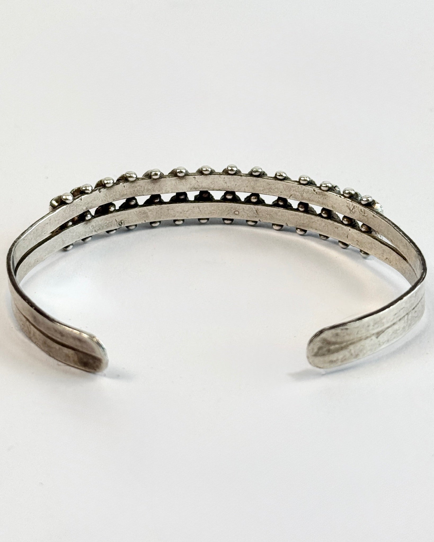 Turquoise Rows Silver Cuff Bracelet