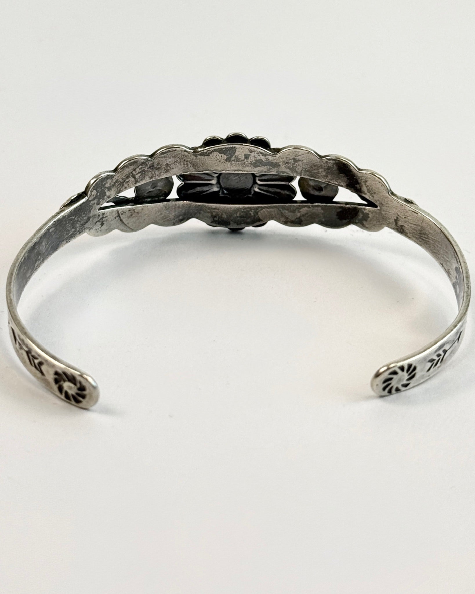 Western Silver Daisy Cuff Bracelet