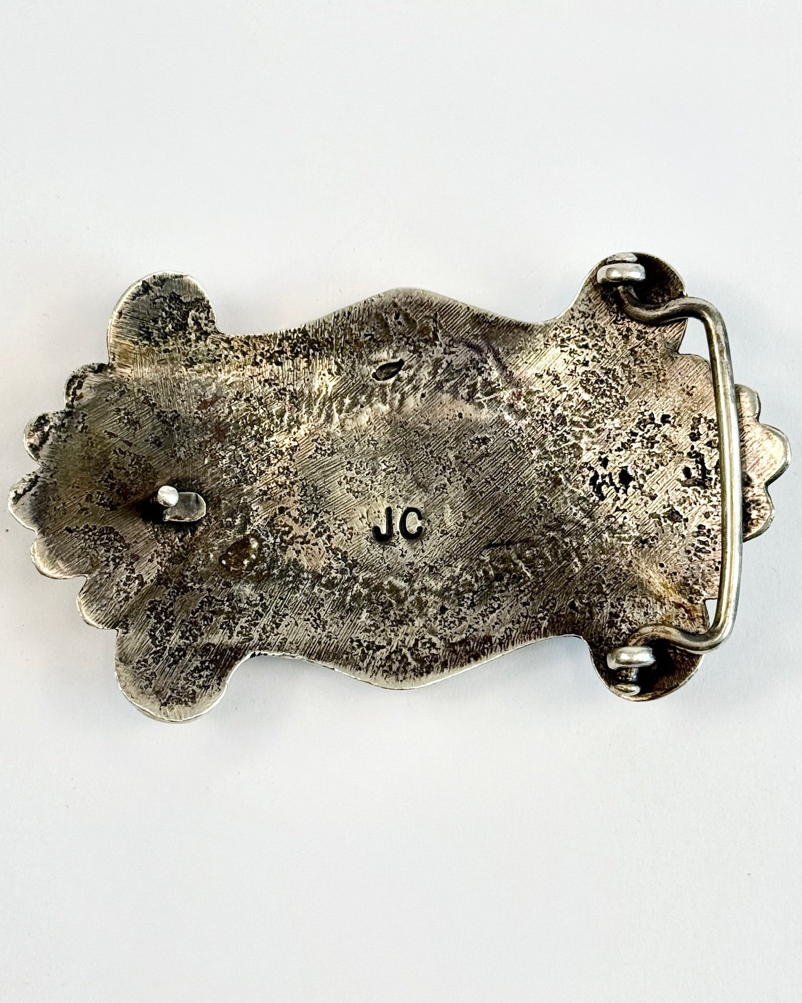 1960s Turquoise and Silver Belt Buckle