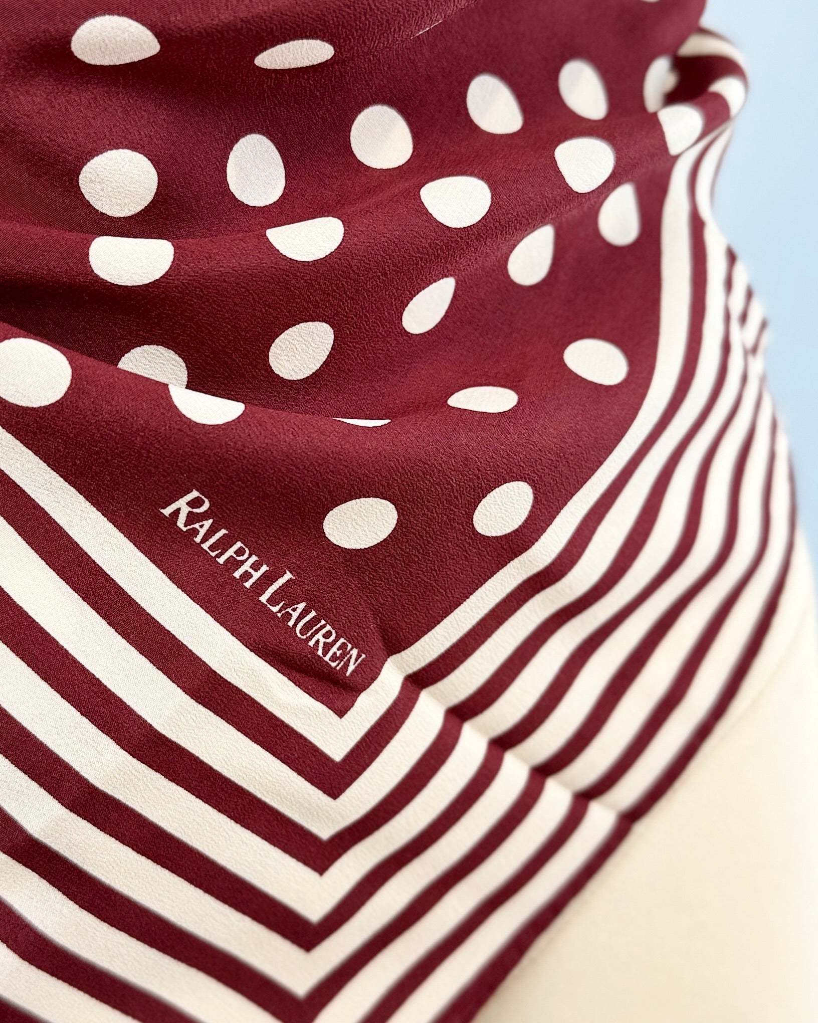 Ralph Lauren Silk Polka Dot Scarf