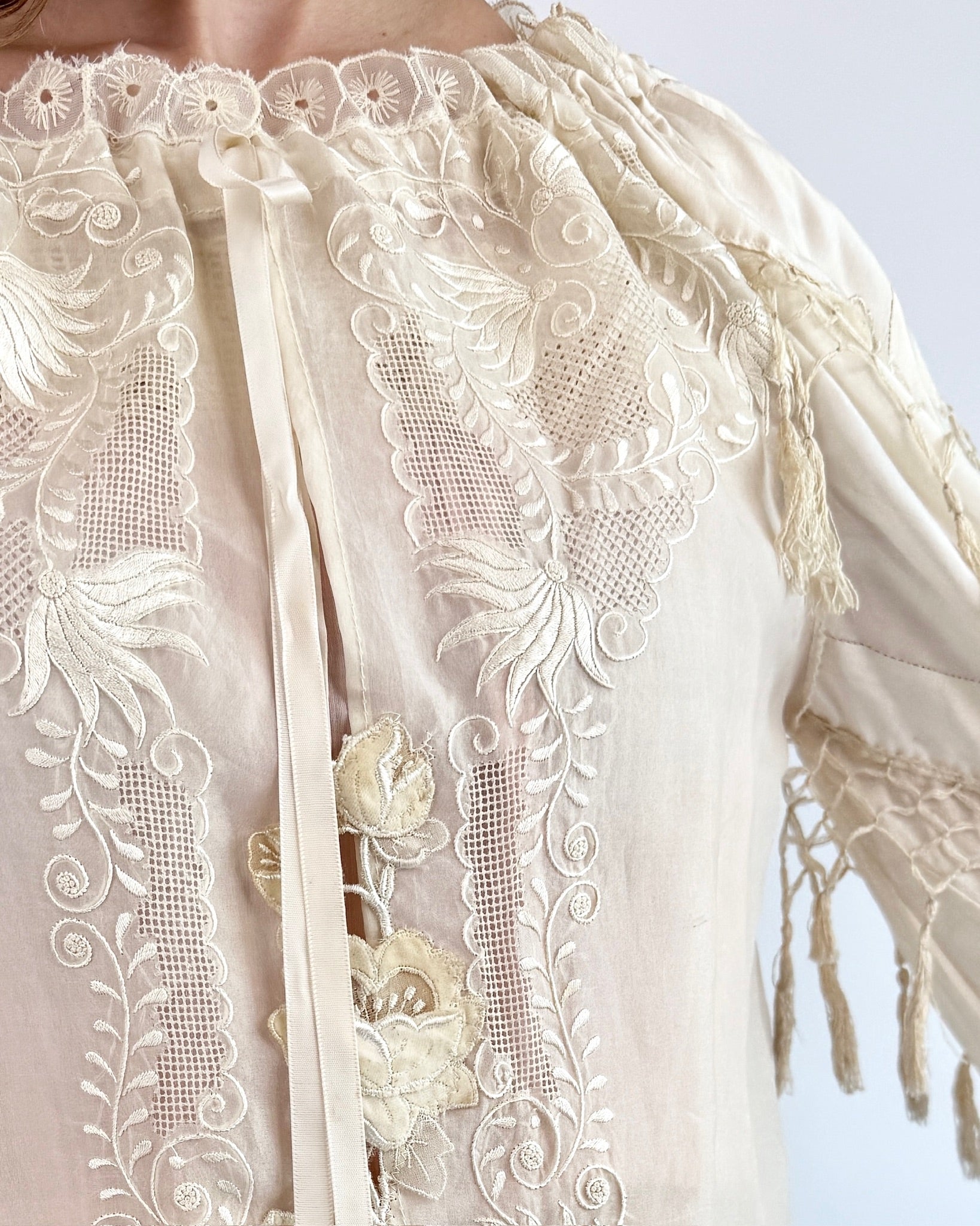 How Do I Love Thee Cream Silk Blouse