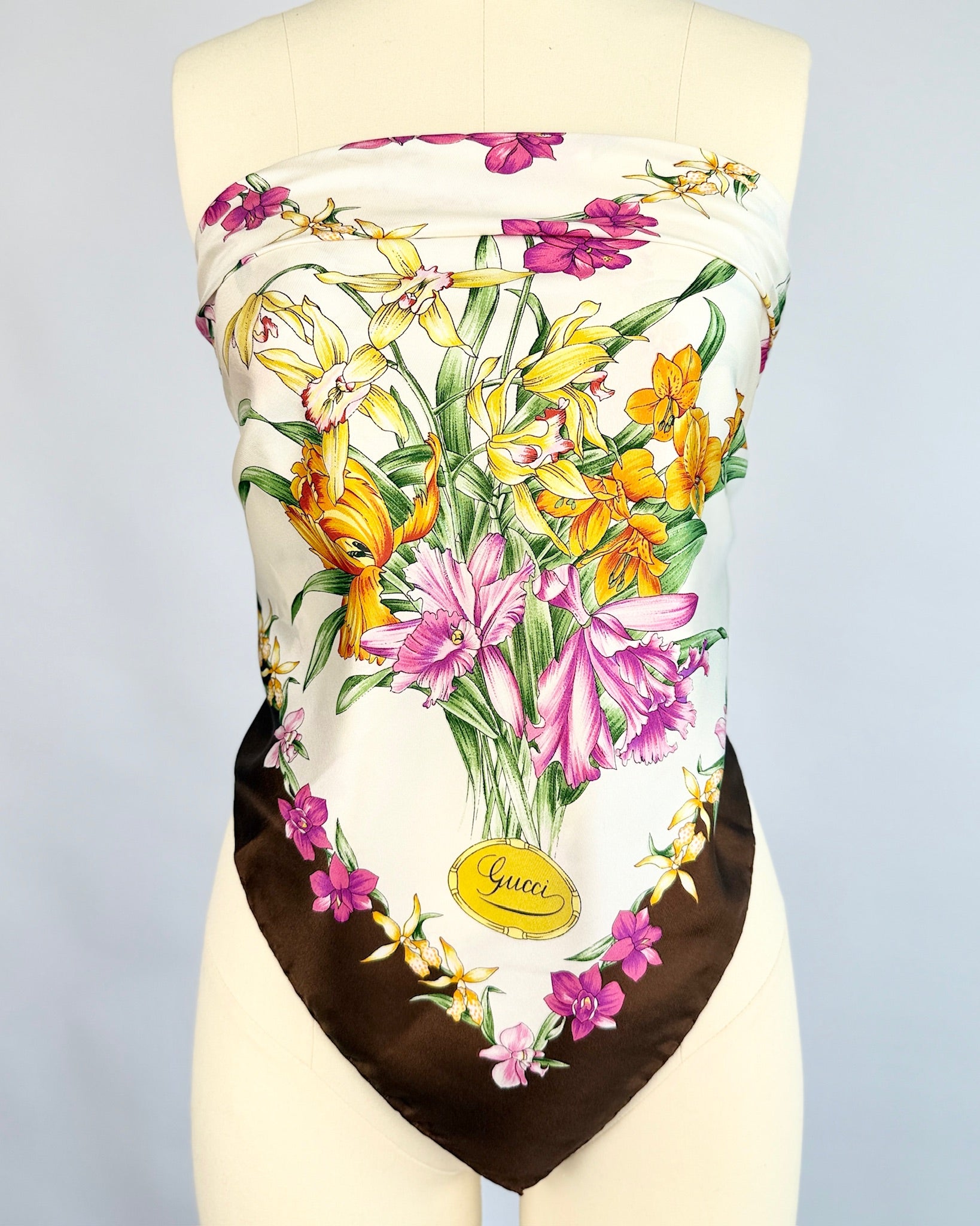 70s Gucci Flora Silk Scarf