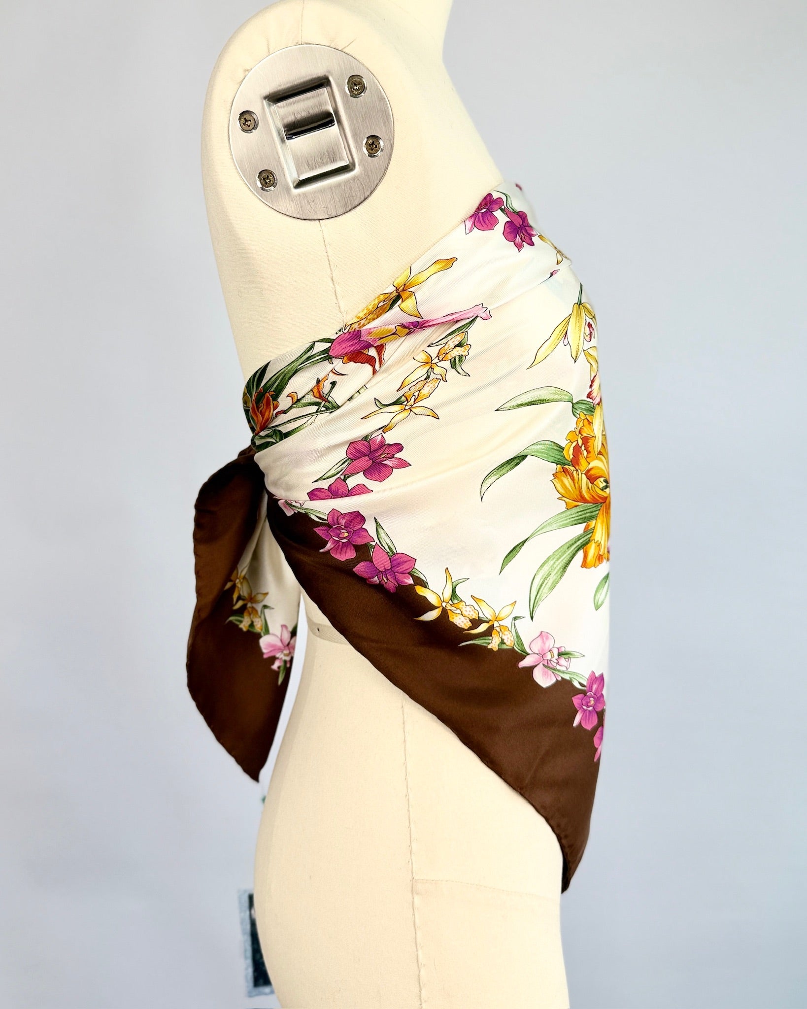 70s Gucci Flora Silk Scarf