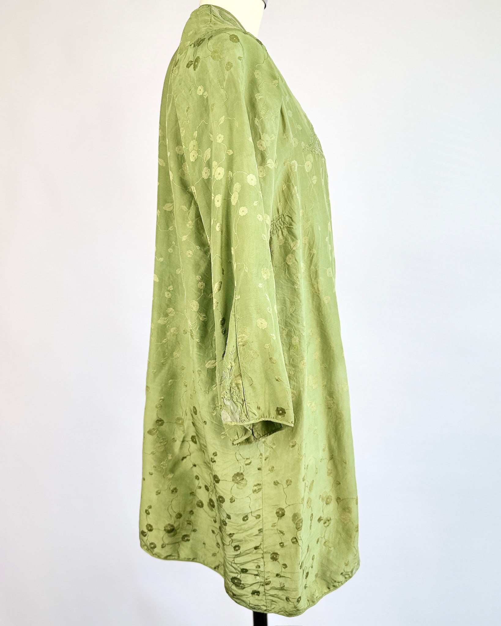 1920s Algae Silk Draped Jacket