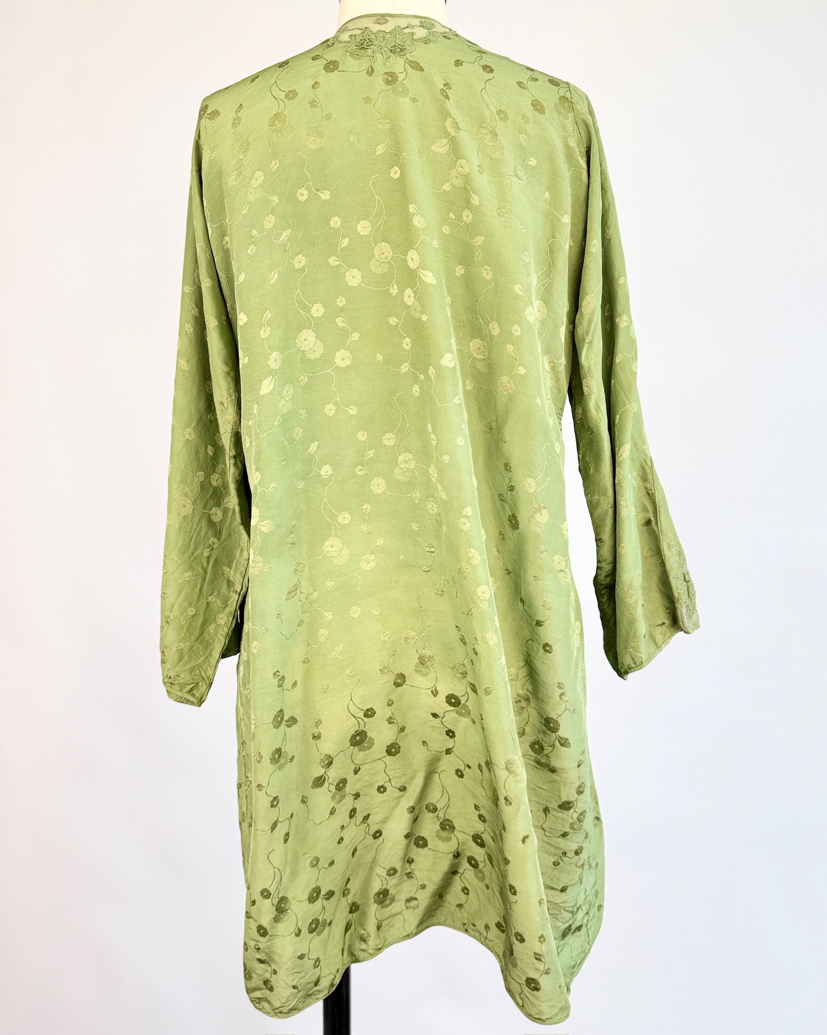 1920s Algae Silk Draped Jacket