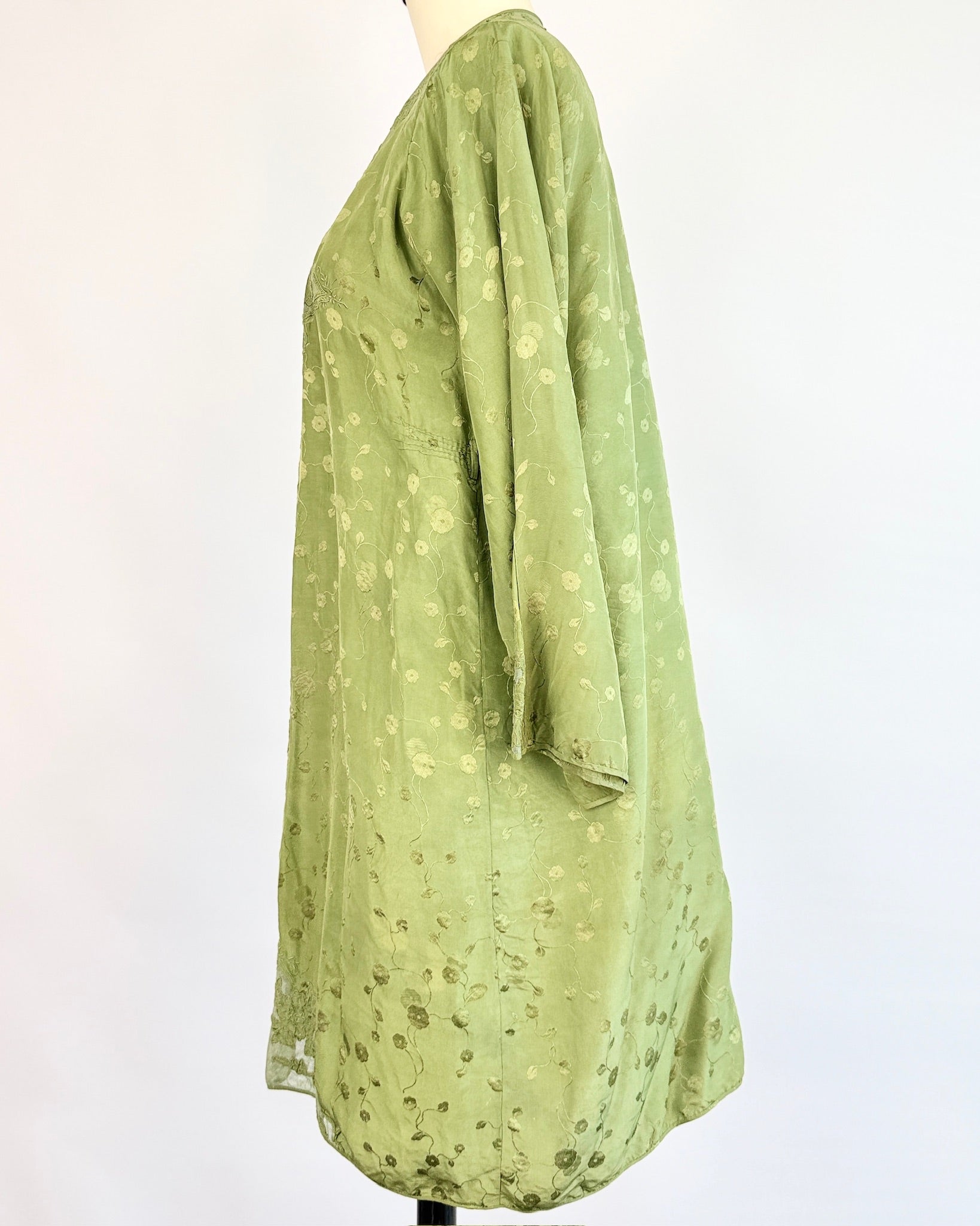 1920s Algae Silk Draped Jacket