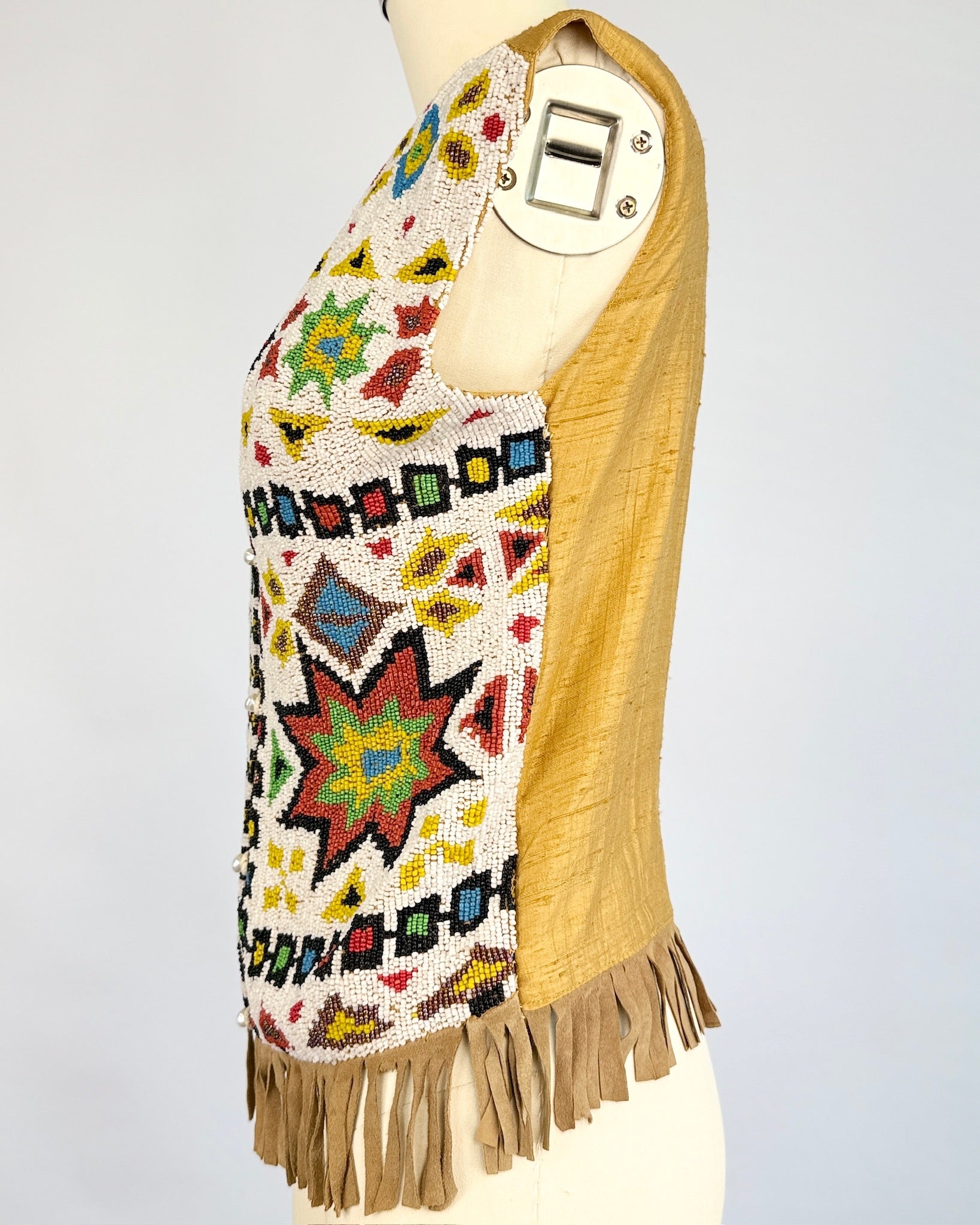 Fully Beaded Silk Vest