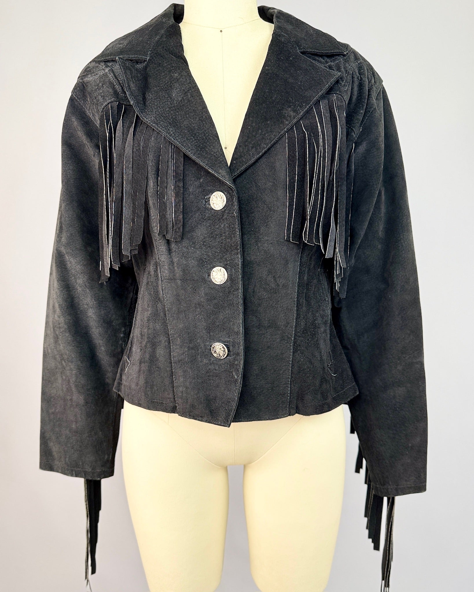 Black Suede Fringe Jacket