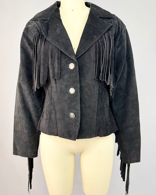 Black Suede Fringe Jacket