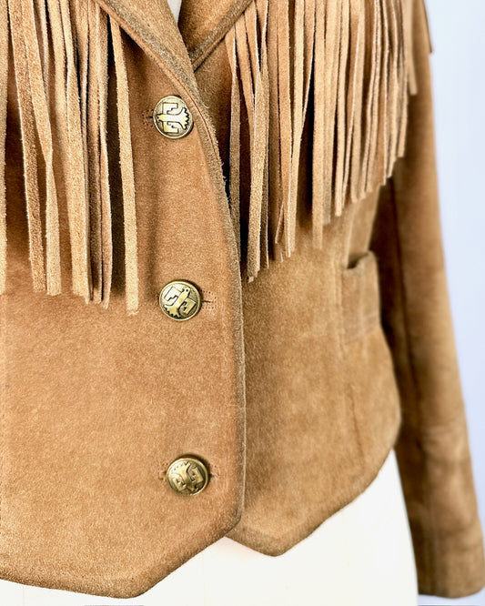 Pioneer Wear Tan Suede Fringe Jacket