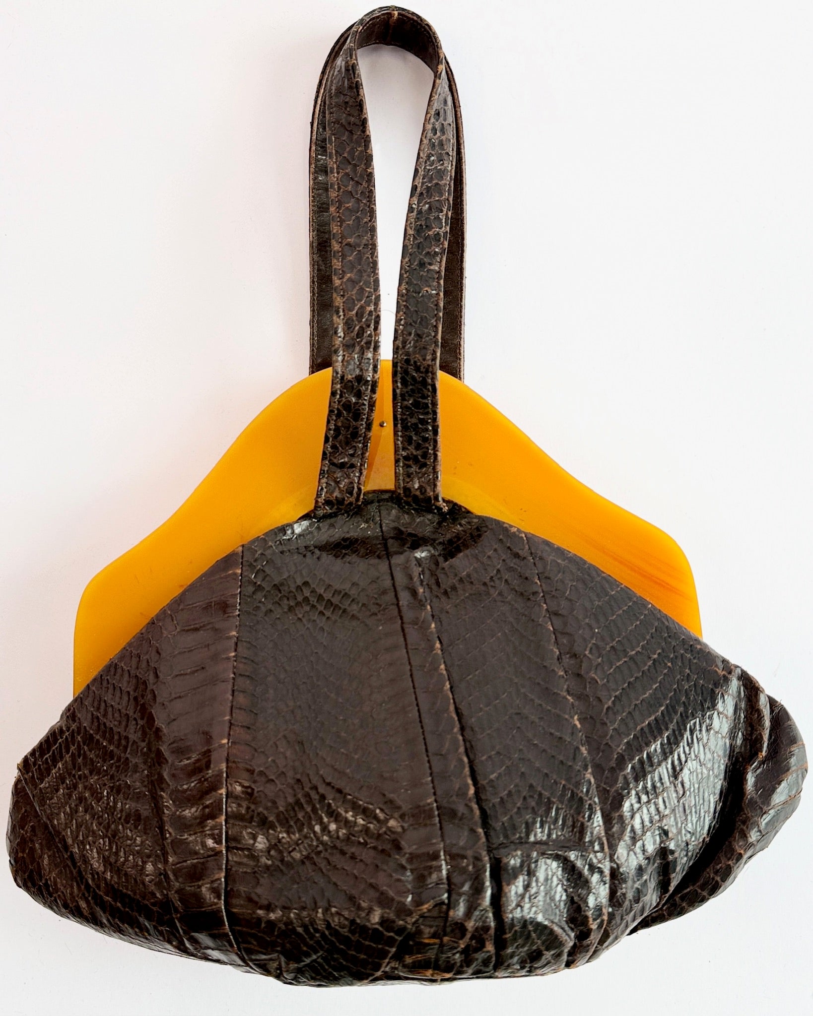 1940s Brown Snakeskin Bag