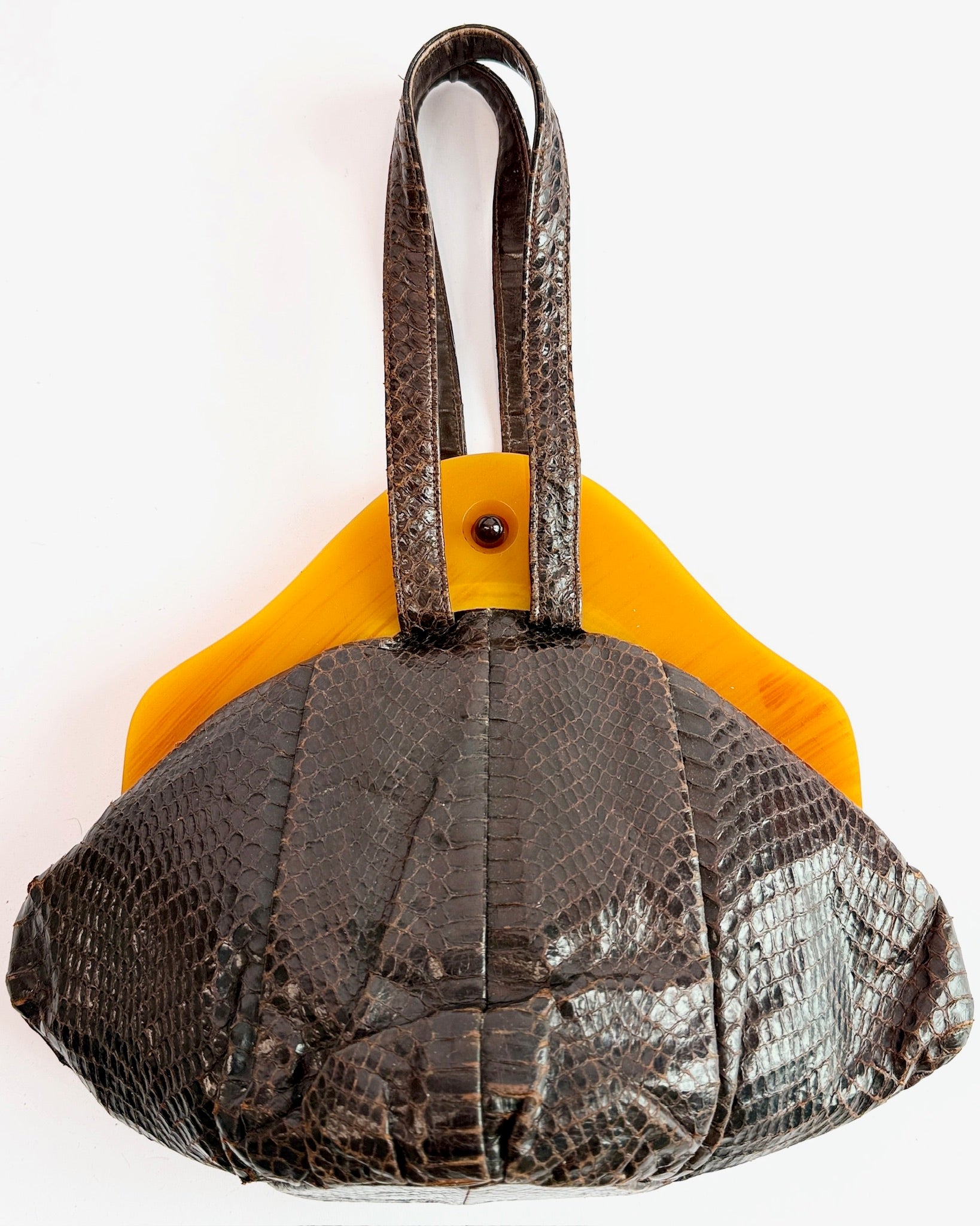1940s Brown Snakeskin Bag