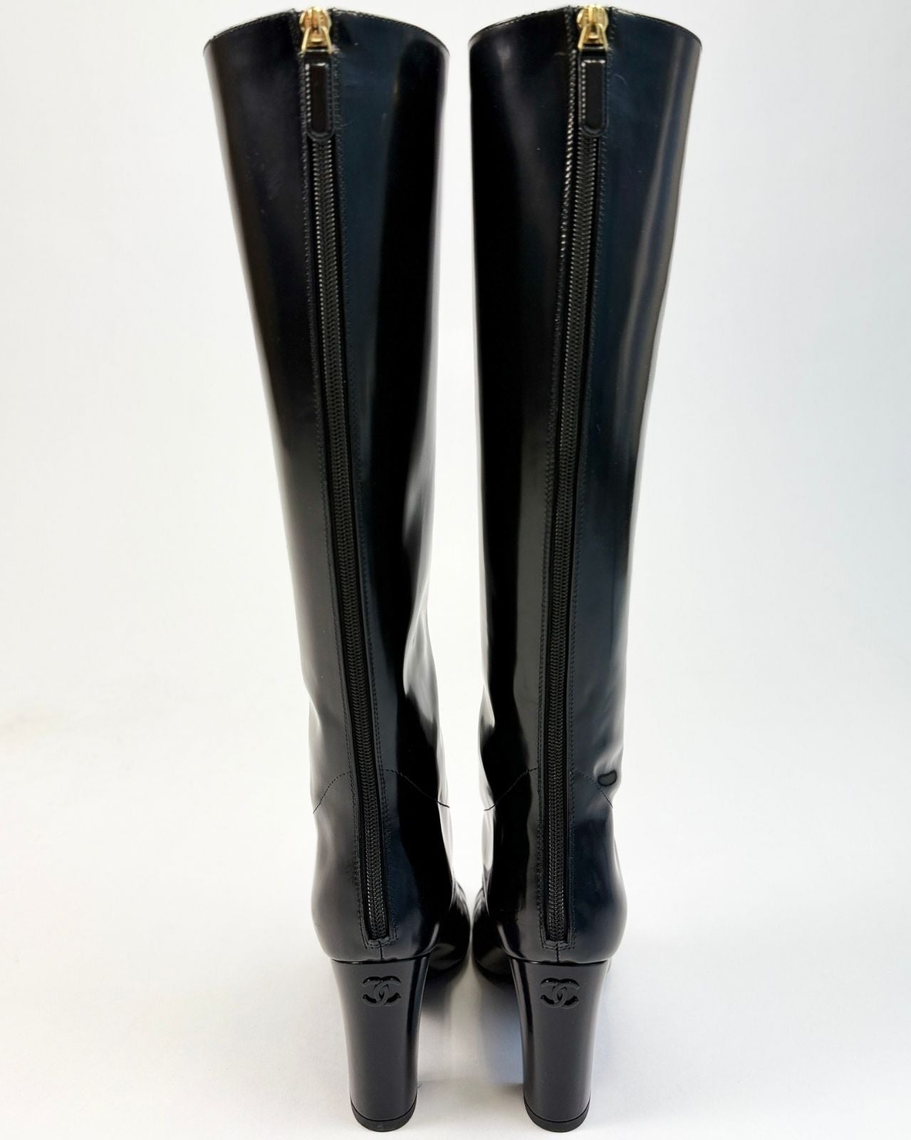 Chanel Black Knee High Boots