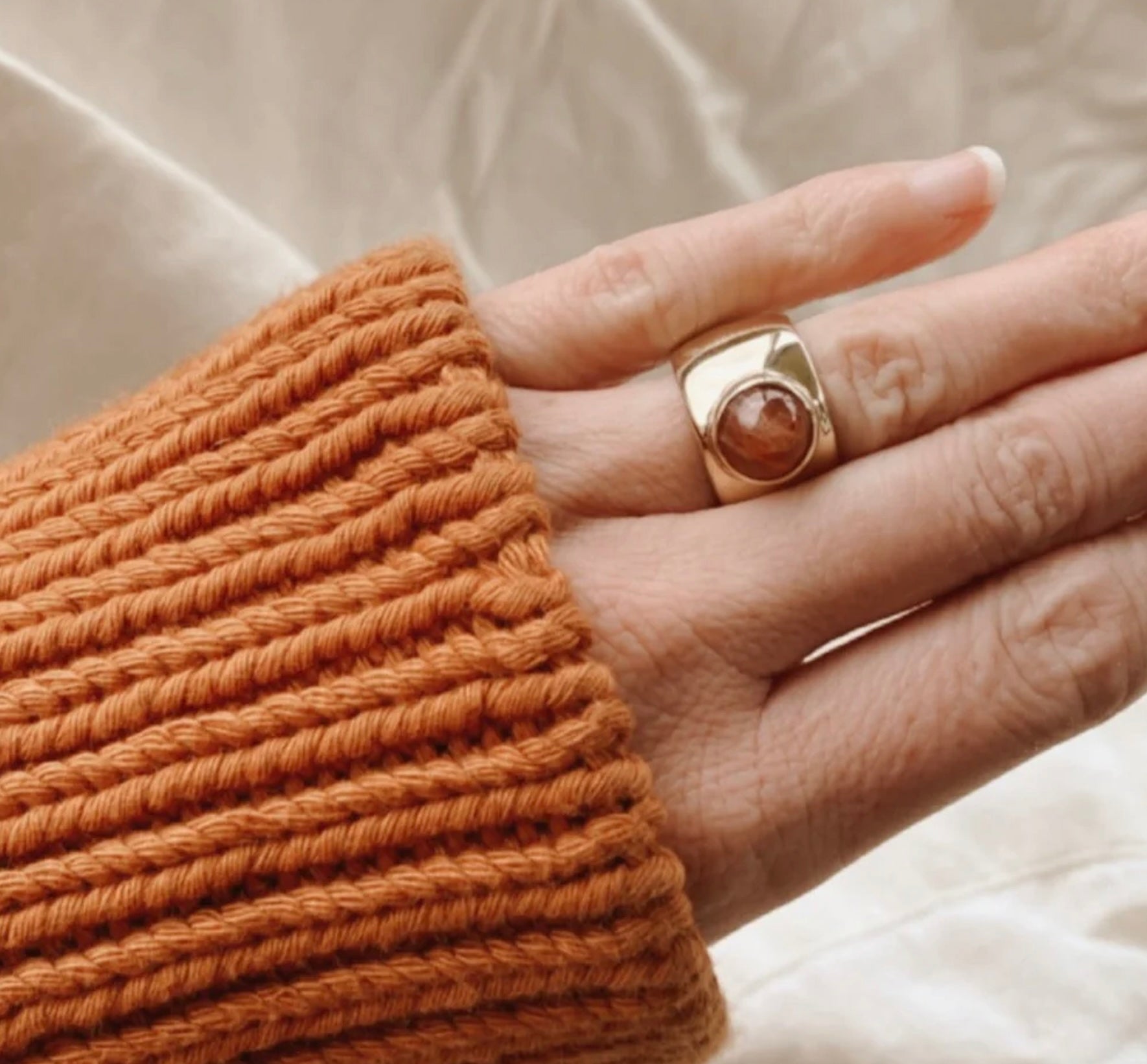 Seaworthy 14k Yellow Gold & Australian Opal Cigar Band Bezel Ring