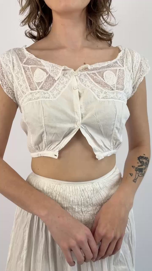 Snow Caps Lace Edwardian Corset Cover