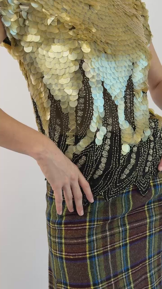 Oleg Cassini Champagne Bubbles Blouse