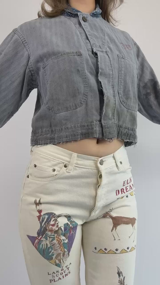 50s When It Works Cropped Coverall Jacket