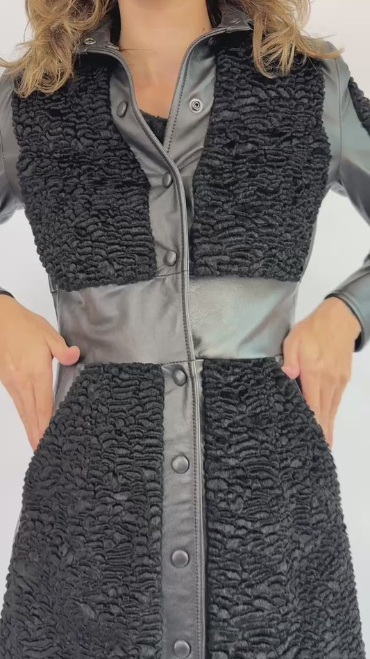 Soft Shadows Curly Lamb Trench Coat
