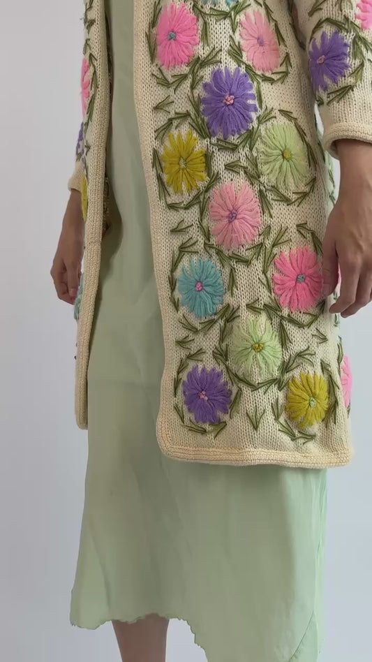 60s Sweet As Spring Embroidered Cardigan