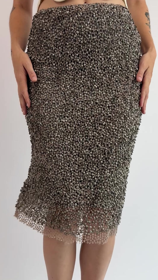 Catherine Bacon Great Catch Beaded Skirt