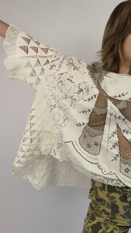 Char Soul Windows Lace Crochet Tunic