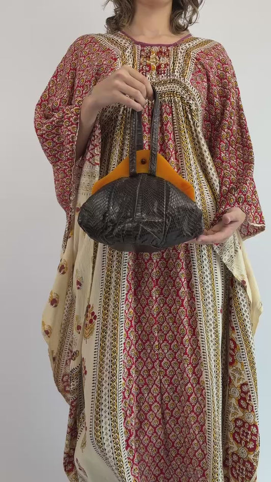 1940s Brown Snakeskin Bag