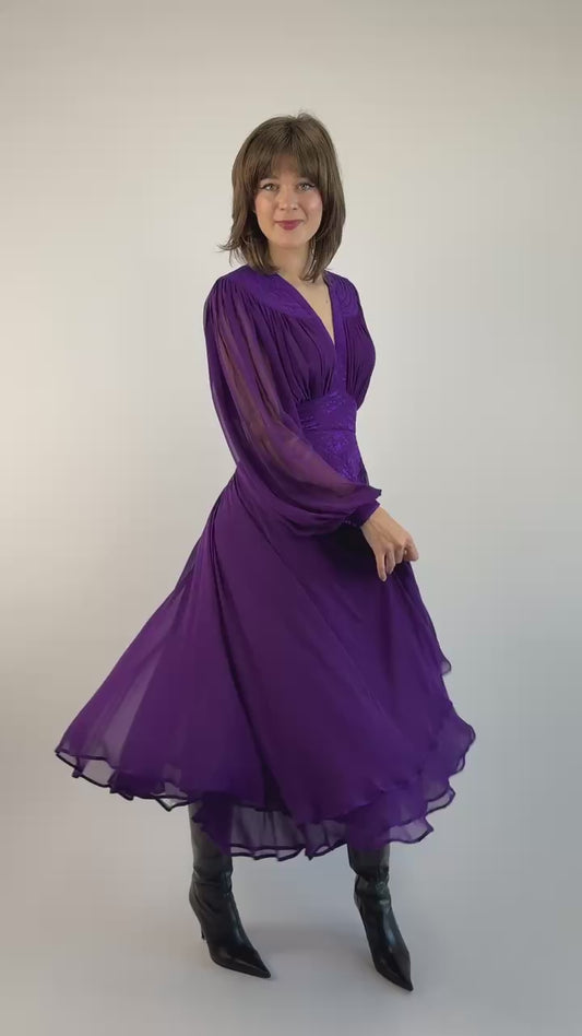 Wayne Clark Sugar Plum Soireé Chiffon Dress