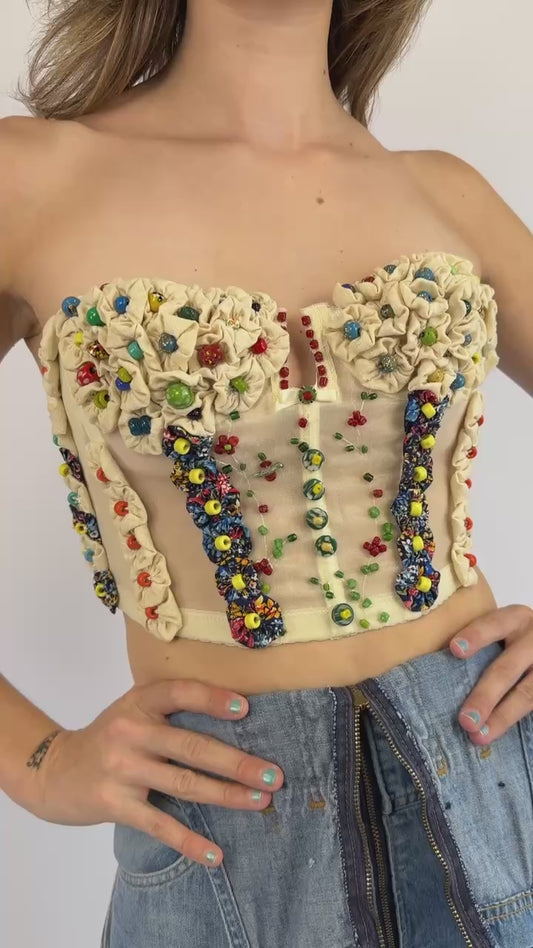 Rainbow Touch Beaded Bustier