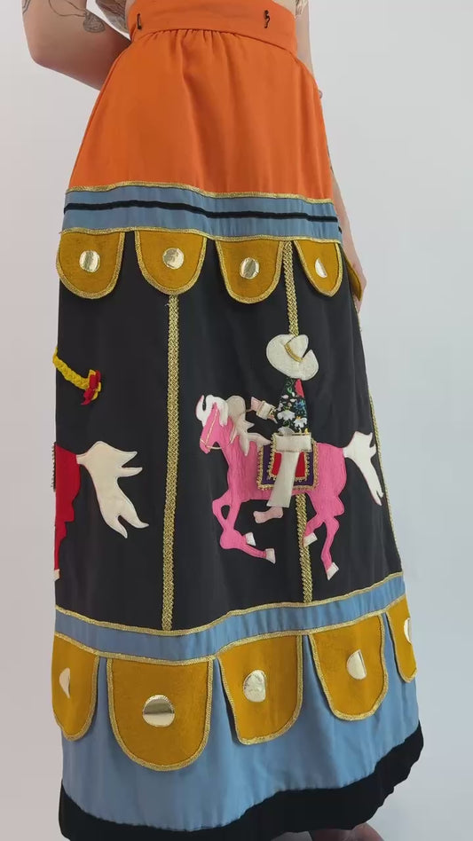 Michael Starr Round We Go Felt Carousel Skirt