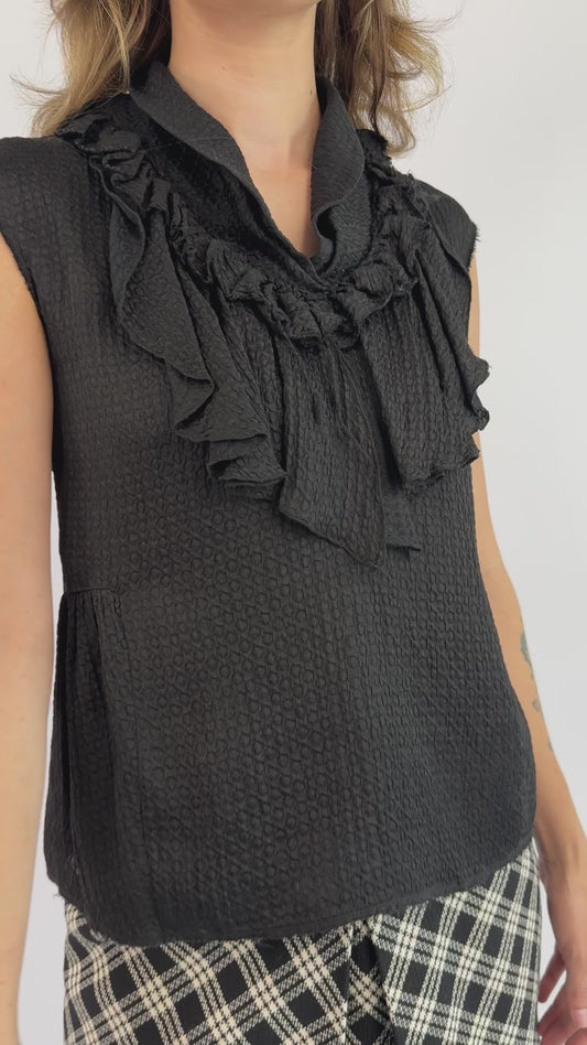 Marni Black Silk Bow Blouse