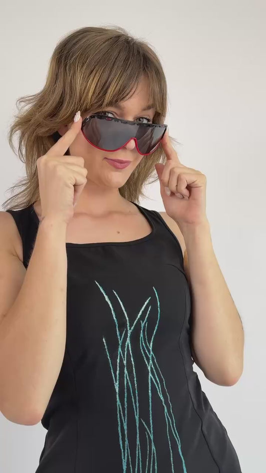 Christian Dior Black Lace and Red Sunglasses