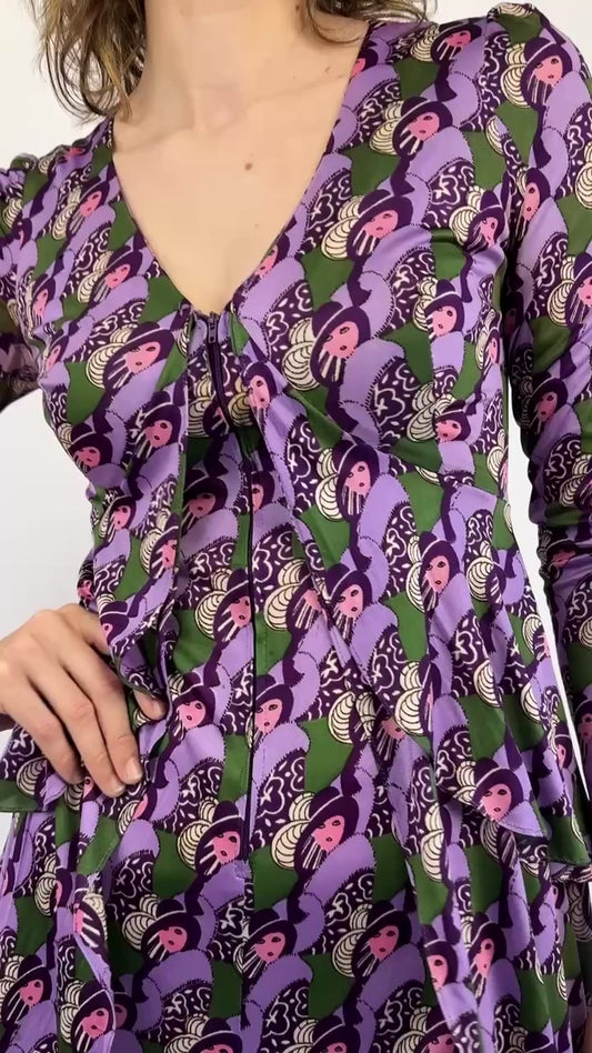 70s A Dame a Dozen Maxi Dress