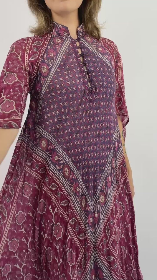 Adini 70s The Violet Crown Indian Cotton Dress