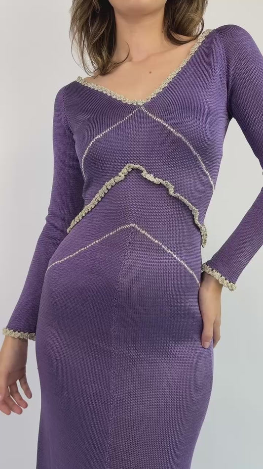 1970s Lavender Lullaby Maxi Dress