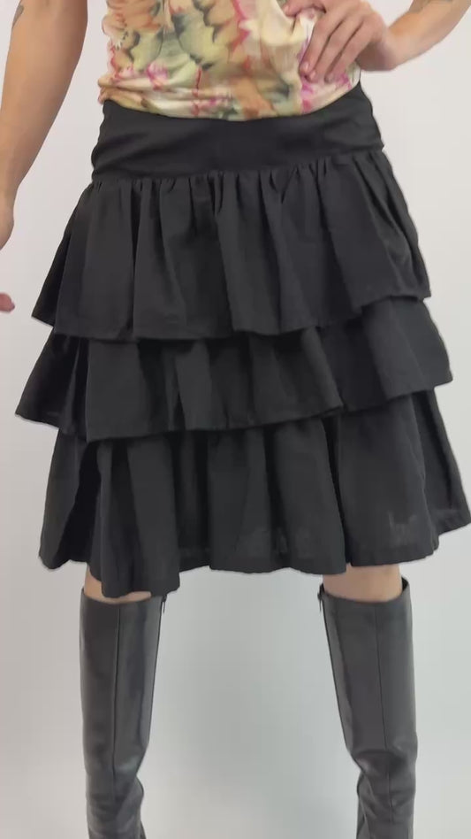 Licorice Whip Ruffle Skirt