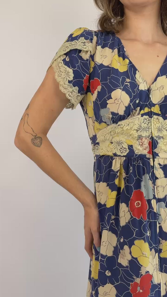 Betsey Johnson Primary Fields 90s Floral dress