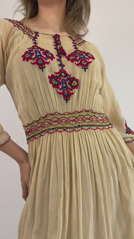 1930s Stories Entwined Hungarian Embroidered Dress