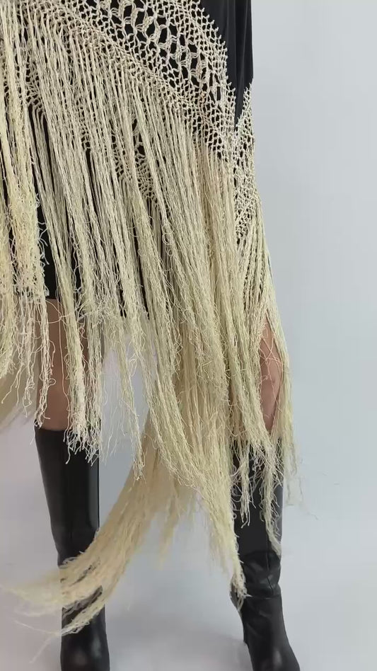 Moonstruck Garden Embroidered Piano Shawl
