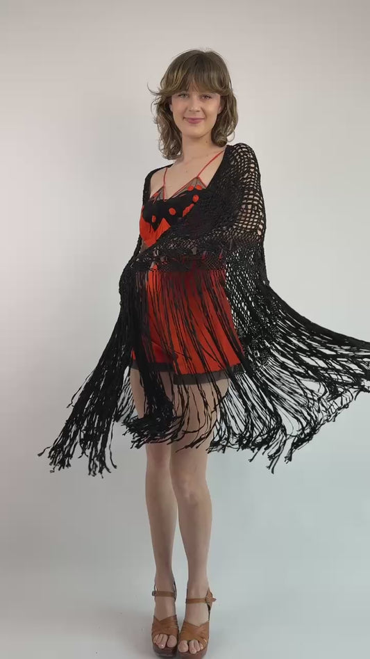 Midnight Rain Crochet Shawl