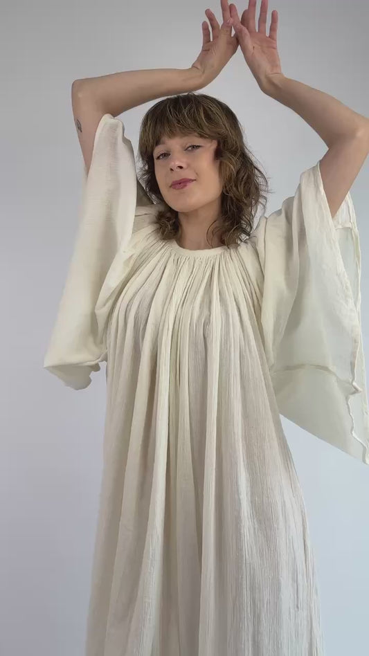 Float On Cream Gauze Maxi Dress