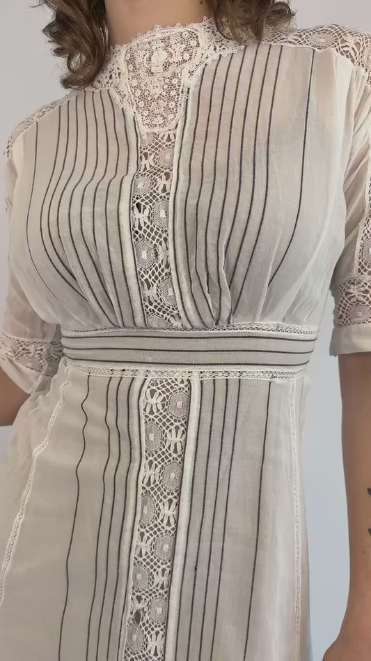Edwardian Positively Posh Striped Lawn Dress
