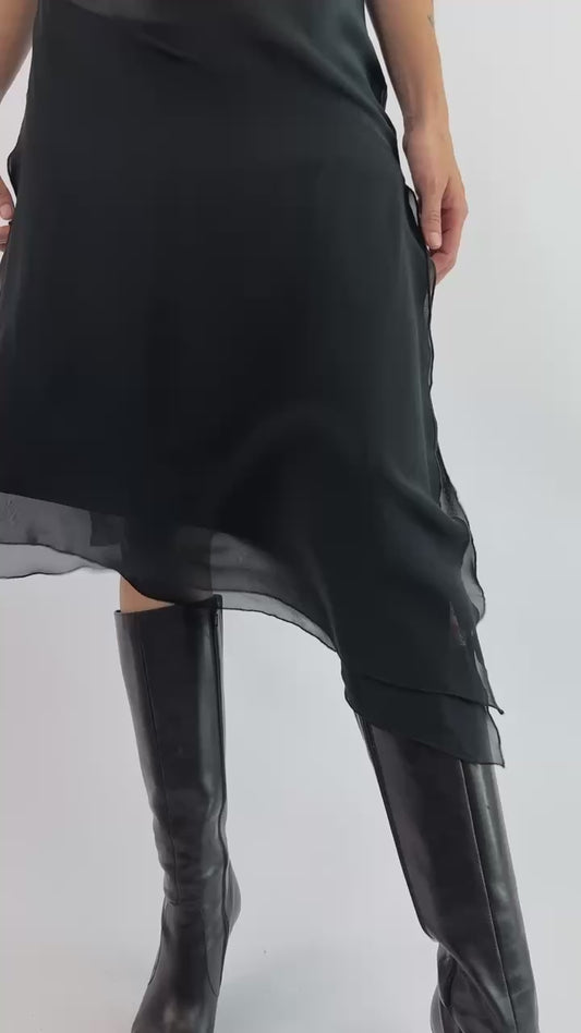 A Stroll Under City Lights Silk Dress