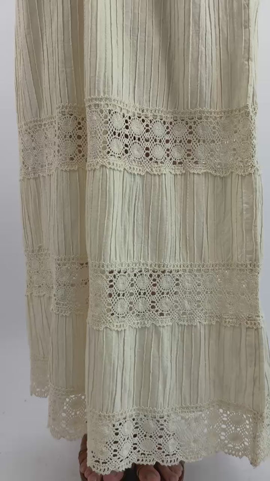 70s Angels Path Crochet Maxi Dress